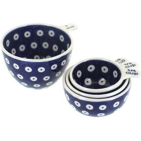 زرقاء الوردة البولندية الفخار الزرقاء الفراشة قياس كوب in Kuwait