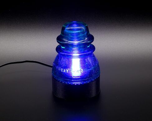 Lamp Base for "Hemingray-40, -42, -45" Glass Insulators (Blue LED) in Kuwait