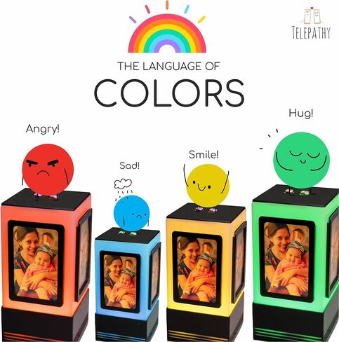 Telepathy® - Friendship Lamp® مع 4 صور قابلة لإدراج - لا حاجة للاشتراك | أضواء Wi-Fi لمسافات طويلة (مجموعة من 2) in Saudi Arabia
