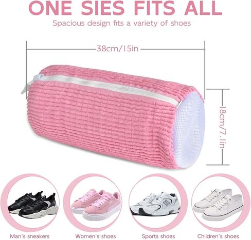 10 قطع من حقائب أحذية السفر مع حبل لتنظيم تخزين الأحذية الكبيرة للرجال والنساء، حقائب برباط شفاف، وردي in Kuwait