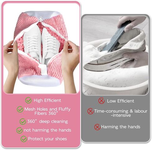 10 قطع من حقائب أحذية السفر مع حبل لتنظيم تخزين الأحذية الكبيرة للرجال والنساء، حقائب برباط شفاف، وردي in Kuwait