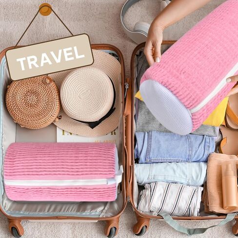 10 قطع من حقائب أحذية السفر مع حبل لتنظيم تخزين الأحذية الكبيرة للرجال والنساء، حقائب برباط شفاف، وردي in Kuwait