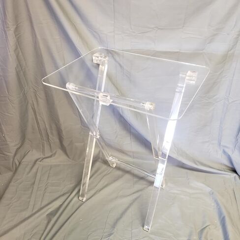 Clear Acrylic TV Tray Table, 20W x 16D x 26H inches, 1/4 inch Thick Top, Stackable in Saudi Arabia