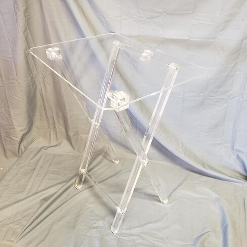Clear Acrylic TV Tray Table, 20W x 16D x 26H inches, 1/4 inch Thick Top, Stackable in Saudi Arabia
