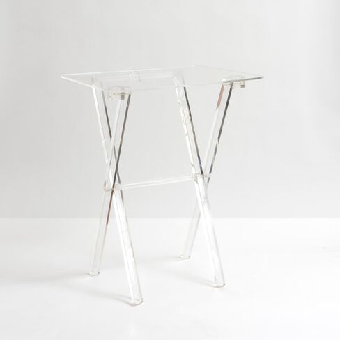 Clear Acrylic TV Tray Table, 20W x 16D x 26H inches, 1/4 inch Thick Top, Stackable in Saudi Arabia