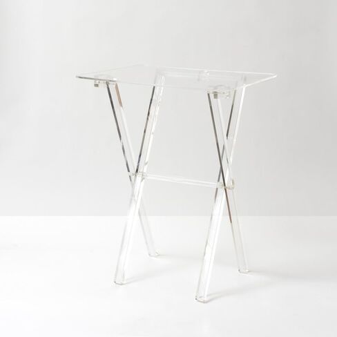 Clear Acrylic TV Tray Table, 20W x 16D x 26H inches, 1/4 inch Thick Top, Stackable in Saudi Arabia