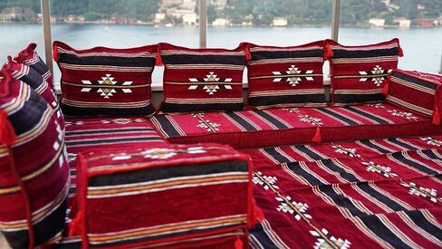 L Shaped Floor Cushions, Moroccan Rug, Sectional Sofas, Custom Sofa, Pallet Sofas, Modular Sofa, Arabic Majlis (4'' Thickness Sofa, L Sofa Full Set, Yellow) in Saudi Arabia