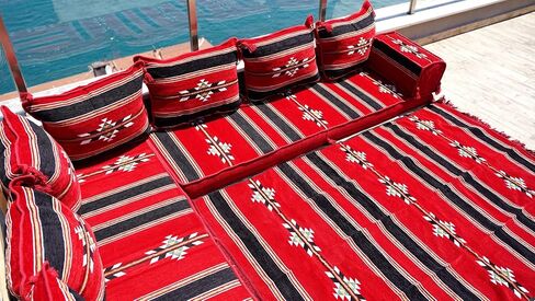 L Shaped Floor Cushions, Moroccan Rug, Sectional Sofas, Custom Sofa, Pallet Sofas, Modular Sofa, Arabic Majlis (4'' Thickness Sofa, L Sofa Full Set, Yellow) in Saudi Arabia