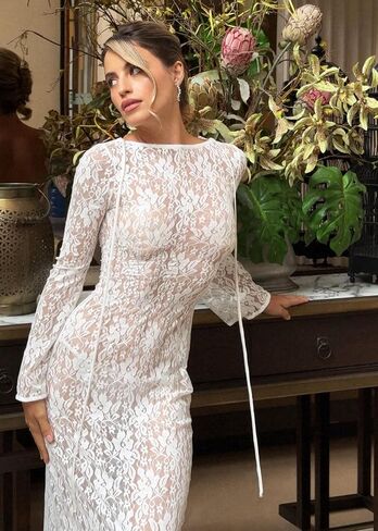 ملابس سباحة للشاطئ، فستان دانتيل مثير، فستان صيفي للشاطئ، ملابس سباحة لتغطية فساتين العطلات النسائية، بيكيني (S) أسود in Kuwait