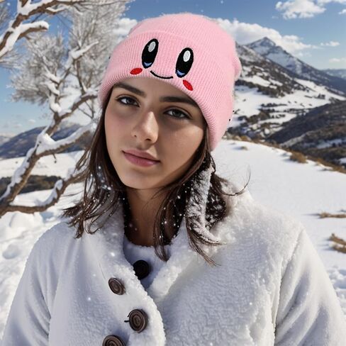 قبعة كيربي بيني للبالغين بتصميم انيمي كاواي، مقاس M - L in Kuwait