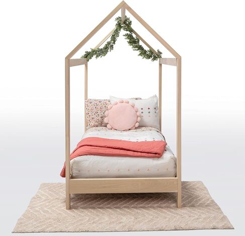 Montessori House Bed, Handcrafted Poplar Wood, With or Without Legs, Assembly Required (Queen, Queen House Bed Without Legs) in Saudi Arabia