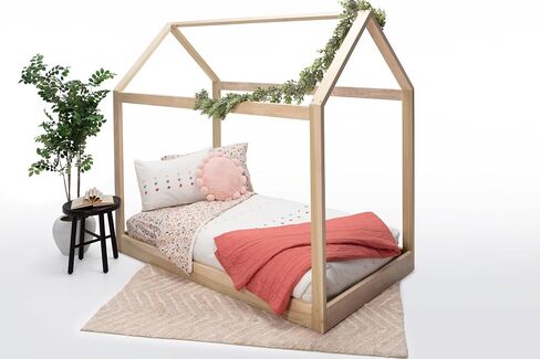 Montessori House Bed, Handcrafted Poplar Wood, With or Without Legs, Assembly Required (Queen, Queen House Bed Without Legs) in Saudi Arabia