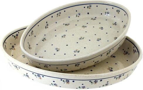 Blue Rose Polish Pottery Grapes Oval Baker Set in Kuwait