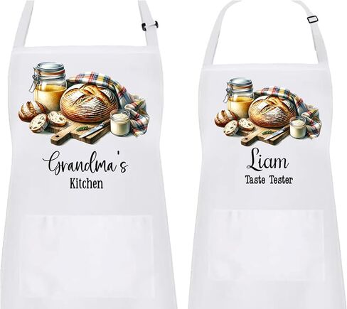 Personalized Sourdough Baking Kitchen Apron, Adjustable Neck Strap for Kitchen, and Baking, Bakery Tools, Mother's Father's Day gift (Adult Apron) in Kuwait