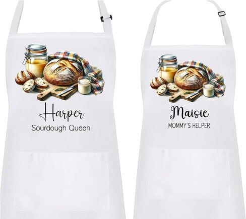 Personalized Sourdough Baking Kitchen Apron, Adjustable Neck Strap for Kitchen, and Baking, Bakery Tools, Mother's Father's Day gift (Adult Apron) in Kuwait