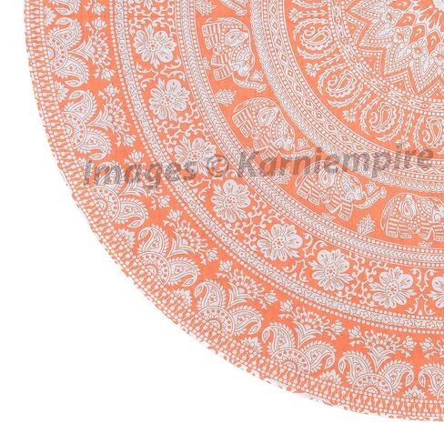 Indian Mandala Beach Table Cover Throw Hippy Boho Gypsy Cotton Decor Tabletop Dinning Tablecloth Round Yoga picnic Kitchen Table Covers Party Picnic Indoor Outdoor Camping 50 Inches (Green) in Kuwait