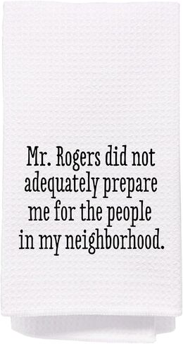 Mr Rogers Funny Kitchen Towels Dish Towels for Kitchen Decor, Mr Rogers Did Not Adequately Prepare Me 16x24 Mr Rogers Funny Gifts for Women Friends Housewarming Neighbor Gifts in Saudi Arabia