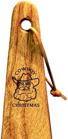 COWBOY SPATULA - Mesquite Wood Spatula, Handmade in Texas, Made in USA, Perfect for cast iron cookware, steel cookware, nonstick cookware - Personalization Optional (Christmas - Cowboy Christmas) in Saudi Arabia