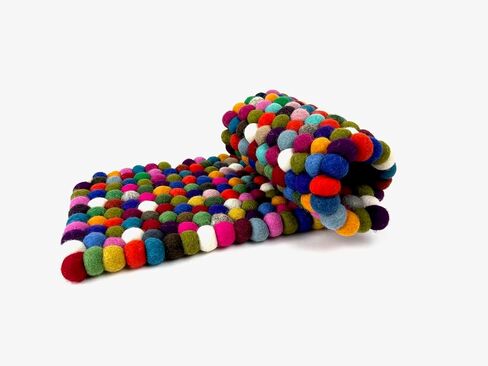 Handmade felted long trivet, Mats Hot Pad Long Pot Holders Countertop Mats, Set for three Pots, Flexible, Durable, Table Safe Heat Resistant, Water Resistant (Assorted Mix Color) in Saudi Arabia