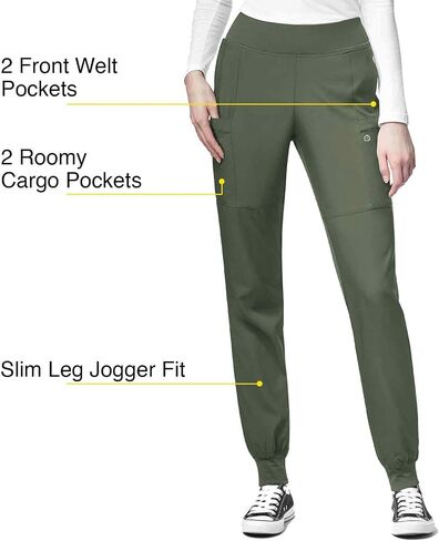 WonderWink W123 Women's 5555 Comfort Waist Jogger Pant, Olive, 2X in Saudi Arabia