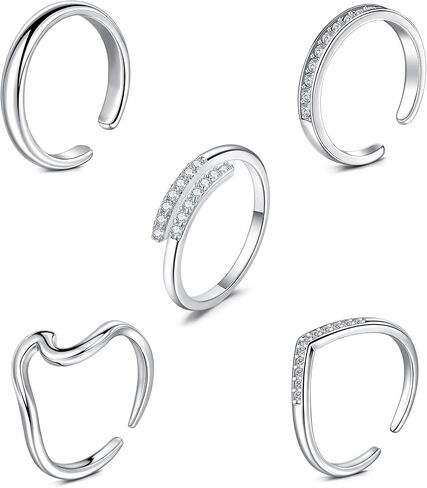 Briana Williams 12PCS Adjustable Toe Rings for Women Summer Beach Open Toe Rings Set Diamond Tail Pinky Band Rings Barefoot Foot Jewelry in Saudi Arabia