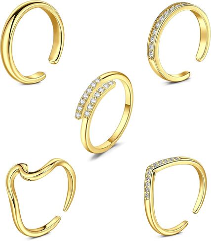 Briana Williams 12PCS Adjustable Toe Rings for Women Summer Beach Open Toe Rings Set Diamond Tail Pinky Band Rings Barefoot Foot Jewelry in Saudi Arabia