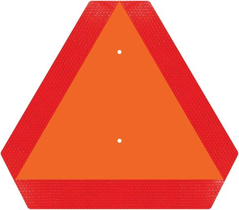 Ignixia Slow Moving Vehicle Sign,(Pack of 02) Rust free Aluminium 0.5mm Slow Moving Vehicle Triangle signs, 14"x 16" Inches Orange base with Reflective border, SMV Sign for Golf Cart, UTV, safety signs in Saudi Arabia