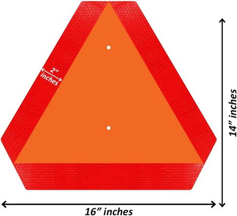 Ignixia Slow Moving Vehicle Sign,(Pack of 02) Rust free Aluminium 0.5mm Slow Moving Vehicle Triangle signs, 14"x 16" Inches Orange base with Reflective border, SMV Sign for Golf Cart, UTV, safety signs in Saudi Arabia