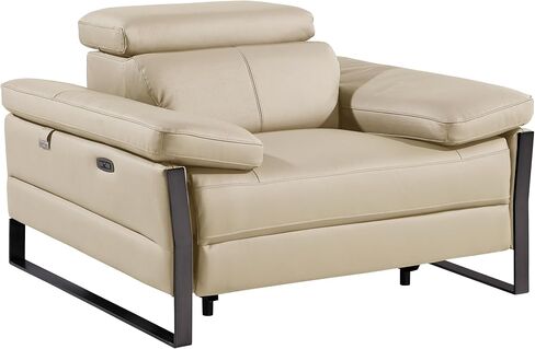 BlackJack Furniture Antonio Power Reclining Sofa, 3 Seater Modular Couch with Top Grain Italian Leather and Pillow Wide Armrests, Triple Electric Recliners & Headrests, Black in Saudi Arabia