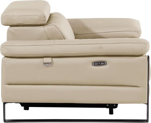 BlackJack Furniture Antonio Power Reclining Sofa, 3 Seater Modular Couch with Top Grain Italian Leather and Pillow Wide Armrests, Triple Electric Recliners & Headrests, Black in Saudi Arabia
