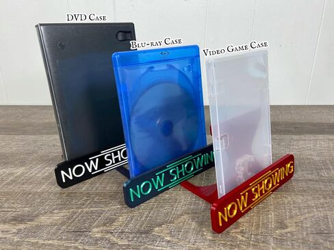 Now Showing Display Stand for Movie Cases - Tabletop Holder for DVD Blu-ray Video Game Media Covers - Custom Personalized Now Playing Film in Saudi Arabia