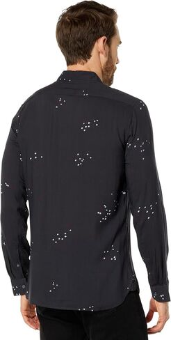 John Varvatos Men's Rodney Long Sleeve Sport Shirt, Steel Grey, M in Saudi Arabia