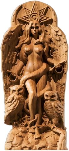 Goddess LilithStatue，Inanna, Ishtar Statue，Demoness, Pagan decor Wooden statue，Norse Mythology Goddesses, Altar Crafts, Creative Desktop Decorations (Wood) in Saudi Arabia