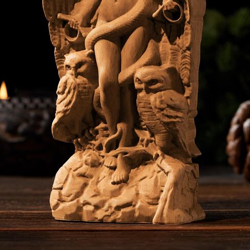 Goddess LilithStatue，Inanna, Ishtar Statue，Demoness, Pagan decor Wooden statue，Norse Mythology Goddesses, Altar Crafts, Creative Desktop Decorations (Wood) in Saudi Arabia