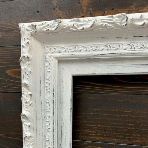 TV frame for Samsung The Frame TV, fits 32,43, and 50 inch TVS. Distressed White Finish (not for use with other models) Handmade wood ornate TV Frame (50 INCH SAMSUNG THE FRAME TV) in Kuwait