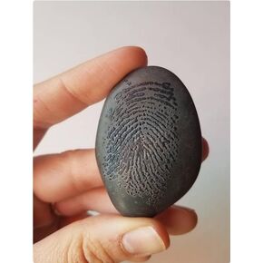 Custom Made Fingerprint Worry Stone, Free Engraved Personalization, Palm Stone Bereavement Gift