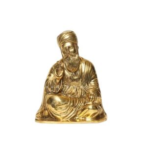 14-inch Brass Guru Nanak statue honors Gobind Singh and Inspired Art, God Idols