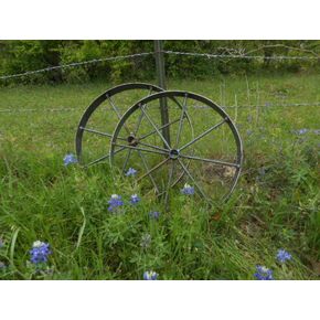 2pcs) Pair of 18" Decorative Steel Metal Wagon Wheels Garden Carts Bar B Q Pits Pit Smokers Cookers Griddles Rustic Furniture