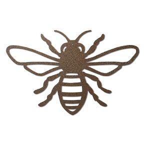 Honey Bee Metal Garden Sign (15" W x 9.5" H, Hammered Copper)