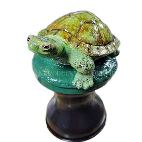 OKaucheeky, Decorative, Heavy-Duty, Steel, Rolling Hose Guide. Each Created as an Original Work of Art. 100% Hand-Painted and Made in The USA by a Women-Owned, Small Business, Turtle