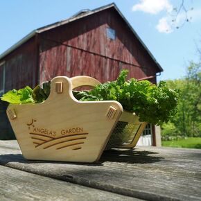 Personalized Garden Harvest Basket - Handcrafted Hod for Homegrown Veggie Gardens