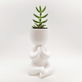 Cute Meditating Zen Planter | 3D Printed Plant Holder | Resin Yoga Garden Decor | Peaceful Meditation Home Accessory | Succulent Pot