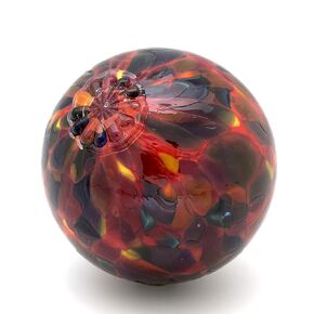 Pond Float. Handmade Blown Glass, Garden Gazing Ball, Table Centerpiece, Assorted sizes available. Home and Patio Decor. Artist Dehanna Jones. Seattle, WA. (Dark Red MM)