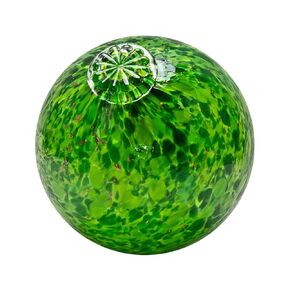 Pond Float. Handmade Blown Glass, Garden Gazing Ball, Table Centerpiece, Assorted sizes available. Home and Patio Decor. Artist Dehanna Jones. Seattle, WA. (Forest Green)