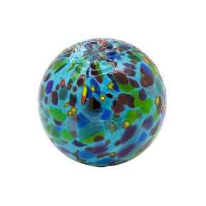 Pond Float. Handmade Blown Glass, Garden Gazing Ball, Table Centerpiece, Assorted sizes available. Home and Patio Decor. Artist Dehanna Jones. Seattle, WA. (Teal Rainbow MM)