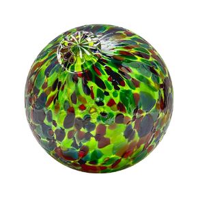 Pond Float. Handmade Blown Glass, Garden Gazing Ball, Table Centerpiece, Assorted sizes available. Home and Patio Decor. Artist Dehanna Jones. Seattle, WA. (Green Rainbow MM)