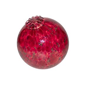 Pond Float. Handmade Blown Glass, Garden Gazing Ball, Table Centerpiece, Assorted sizes available. Home and Patio Decor. Artist Dehanna Jones. Seattle, WA. (Garnet Red)