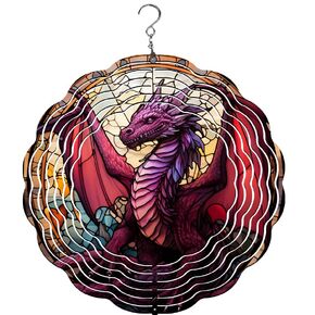 تنين الزجاج الملون رياح الدوار | Windspinner | ديكور الحديقة