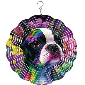 Boston Terrier Colorful Wind Spinner | Windspinner | Dog Lover