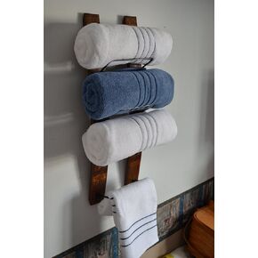Towel rack from wine barrels